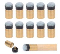 Agatige 10pcs Embouts Queues de Billard, Embout en Cuir PU cuivré, Cue Pool Tip Pole Tip Pièces de Rechange Pointes de Bâton de Piscine à Visser Remplacement des Pointes de Queue de Billard (11mm)