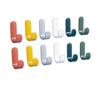 Agatige 12 PCS Colorful Wall Hook, Mini Plastic Robe Towel Hook Self Adhesive Key Holder Rack with Stickers for Towels Hats Shower Kitchen Living Room Office