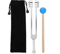 Agatige 136,1 Hz Diapason Set, Alliage D'aluminium Yoga Thérapie Diapason Sound Therapy Instrument Musique Tuning Accessoires avec Marteau Et Vibrant Coeur Chakra Sac De Rangement