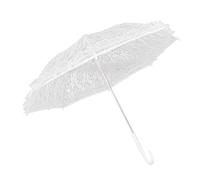 Agatige 17 "White en dentelle Umbrella Bridal, Handmade Broidery Wedding Photo Prop en acier inoxydable pour la scène Performance Ballet Dance Vintage Photography (48,5 cm de diamètre)