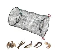 Agatige 45cm/17,7po Filet de Pêche, 25cm Dia Filet à Appâts pour la Pêche Filet de Pêche Pliable Cage de Piège à Crevettes Pliable pour Homards, Écrevisses, Crabes, Crevettes, Piège à Poissons