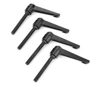 Agatige 4pcs poignée de Levier de Serrage, Poignée de Filetage Mâle en Acier Inoxydable, poignées réglables de Machine de poignée de Filetage mâle en Acier Inoxydable M10, Noir (80MM)