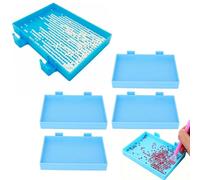 Agatige 6PCS Plastique Perles Plateaux de Tri Diamant, Plateaux Stockage de Strass, Accessoires de Peinture D'art de Diamant Outil de Pointage D'art D'ongle pour L'artisanat D'art de Bricolag
