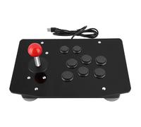 Agatige 8 Buttons Rocker Game Handle Controller with Joystick | USB Fight Stick Controller with 3D Card-Type Buttons and Large Suction Cup Base PC Fighting Game Controller