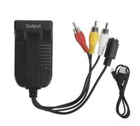 Agatige Adaptateur de Convertisseur S-vidéo vers HDMI, Convertisseur CVBS SVIDEO vers HDMI Z51B avec Commutateur de Sortie 720P/1080P 60Hz Adaptateur Convertisseur S-Vidéo vers HDMI pour TVs