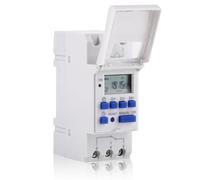 Agatige AHC15A Minuteur numérique LCD, Minuteur Électronique, Interrupteur de minuterie programmable numérique de Rail DIN hebdomadaire 7 Jours Écran LCD Relais électronique programmable (AC220V)