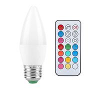Agatige Ampoules candélabres LED E12, 3w Ac85-265v, lustre à couleur changeante, veilleuse avec télécommande pour fête à la maison (RGB+warm white)