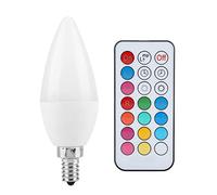 Agatige Ampoules candélabres LED E12, 3w Ac85-265v, lustre à couleur changeante, veilleuse avec télécommande pour fête à la maison (RGB+Cool White)