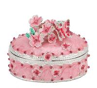 Agatige Boîte à Bijoux en Fleurs de Cerisier, Boucles d'oreilles exquises, bagues, Organisateur de trésors, boîte à bibelots avec Couvercle, étui à trésors pour décor de Chambre de Commode de Mariage