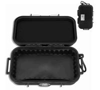 Agatige Boîte de rangement étanche, 19x12x5cm/7,5x4,7x2 pouces Boîte de transport hermétique Boîte étanche résistante aux chocs et à la pression idéale pour le camping et la pêche (Noir)