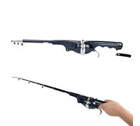 Agatige Cannes à pêche, Canne à pêche télescopique Pliante avec Moulinet et Ligne, matériel de leurre de Lancer Portable pour Eau Douce et Eau salée, pêcheurs