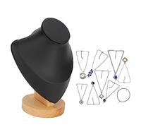 Agatige Collier présente stand, Présentoirs à bijoux buste de base en bois Organisateur de bijoux pour femmes porte-bijoux pour magasin de chambres à domicile (Noir)