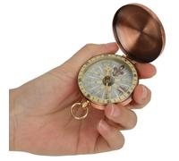 Agatige Compasse de Poche Vintage Compasse, Boussole à Revers rétro en métal cuivre en cuivre pour la randonnée Camping Survie des x Portables précis prêts avec Un boîtier plaqué Or Ring
