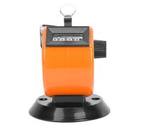 Agatige Compteur Manuel, Outil de comptage mécanique à 4 Chiffres avec Coque en Plastique ABS avec Base à Crochet, Compteur Clicker pour Compter, Tricot, Coaching,Tour, pêche (Orange)
