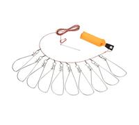 Agatige Cordon De Pêche, Cadenas De Poisson Vivant Extérieur avec Bâton De Flotteur en Mousse, Boucle De Verrouillage De Pêche en Fil d'acier avec Sac De Rangement pour la Pêche(10 Crochet)