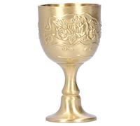Agatige Coupe en laiton Vintage, Gobelet à Vin en Laiton gravure en relief motif de fleurs verres à vin coupe liqueur gobelet vin calice Verre à vin en or Décor Médiéval pour Bar à la Maison(S)