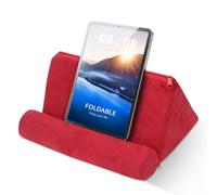 Agatige Coussin de Support pour Tablette, Support Universel pour Tablette, Pad Pillow Support pour Coussins Souples Multi-Angles pour lecteurs de Livres électroniques, Smartphones (Rouge)