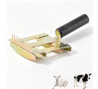 Agatige Etrille Cheval, Peigne de Rejet de Bétail, Brosse à Poils de Taureau de Vache de Bétail Brosse à Dents de Râteau de sous-Poil en Métal 2 Côtés pour Chevaux de Vache Chèvre Gros Chiens