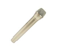 Agatige Faux Accessoires de Microphone, Simulation Portable en Plastique Amusant pour scène, Microphone de karaoké pour Halloween, Noël, Cosplay 2,5 x 23 x 5,1 cm (Or)