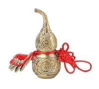 Agatige Feng Shui Chinoises Porte-Clés de Gourde d'Amulette de Santé, WU Lou en Laiton Breloques de Nœud Chinois Porte-Bonheur avec Corde Rouge pour Fortune Richesse Santé Succès