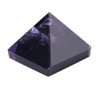 Agatige Figurine en Pierre de Cristal de guérison Pyramide d'améthyste