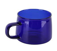 Agatige Glass Coffee Cups, 250 ML Transparent Borosilicate Tea Water Milk Mug Glass Tea Cup Clear Coffee Mugs With Handle For Home (Blue)