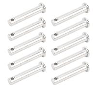 Agatige Goupilles trou unique M8x40mm, Assortiment de 10 goupilles de chape à tête plate en acier inoxydable, Goupille Agricole Inoxydable Axes Chape à Tête Plate Goupille Positionnement