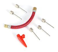 Agatige Kit d'adaptateur de gonfleur d'aiguille de Pompe, 7 pcs Pompe Gonflable de Boule d'aiguille d'air avec Le Tuyau d'air Flexible pour Le Pneu de Basket-Ball de
