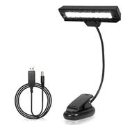 Agatige Lampe de pupitre, 27x14x8cm/10,63x5,51x3,15pouces Lampe de piano à pince Protection des yeux rechargeable par USB Lampes de lecture pour musicien pour lire travailler étudier