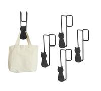 Agatige Lot de 4 crochets de porte de douche, 0,94 pouces en fer en forme de chat, sans perçage, crochet pour serviette de cuisine, couronne courte pour armoire, salle de bain, armoire,