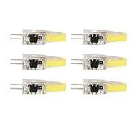 Agatige Lot de 6 ampoules halogènes LED COB G4 6 W 500 lm, 38,1 x 10,1 cm, économie d'énergie, éclairage circulaire à 360 degrés pour plafond, mur, lampe de table (Blanc)