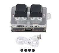 Agatige Mini Clavier à 2 Touches, Prise en Charge de la Programmation Macro et Logiciel Blue Switch Clavier personnalisé programmable avec lumière RVB BT et Connexion de Type C pour