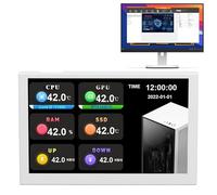 Agatige Mini écran IPS USB, 5 Pouces 800 x 480, Résolution HD, Sous-écran Type C, Moniteur PC, Écrans Tactiles, Panneau Capteur pour AIDA64 (Blanc)