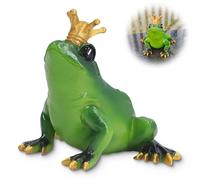 Agatige Mini Figurines de Prince héritier de Grenouille, réaliste Mignonne Statue de Grenouille en résine synthétique Ornement de Bureau pour la Maison, Le Bureau, Le Jardin, la Chambre des Femmes