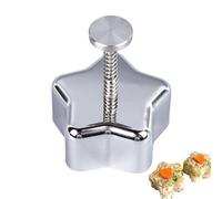 Agatige Moule Onigiri, moule à boule de riz en acier inoxydable, moule à sushi anti-adhésif détachable, moule à gâteau de lune pour bébé, nourriture supplémentaire pour enfants, déjeuner (Étoile)