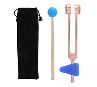 Agatige Om 136.1hz Diapason, Aluminium Sound Healing Diapason, Diapason De Guérison pour Yoga Méditatif avec Marteau Et Sac De Rangement (Or Rose)