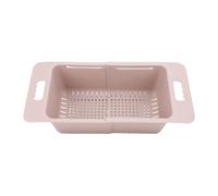 Agatige Panier de congélateur coffre, bacs d'organisation de congélateur en plastique réglables en profondeur, bac de rangement pour réfrigérateur avec séparateur et poignée pour la (Rose)