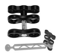 Agatige Pince De Lampe Plongée, 2.44 × 2.48 Pouces Support Lumière Remplissage Caméra 360 Degrés Rotatif Aluminium Boule Clip Support Fixation Type Papillon Support Pince pour Fixation D'adaptateur