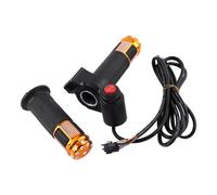 Agatige Poignées d'accélérateur torsadées, 4 couleurs, 3 vitesses avec écran d'affichage LED, pour vélo tout terrain avec câble d'accélérateur et poignée de guidon pour vélo électrique (Or)