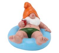 Agatige Pool Floater GNOME Statue, Resin Relaxing Funny Garden GNOME Statue Garden Floating Figurine Pool Decorations Accessories for Outdoor Decor (Blue)