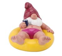 Agatige Pool Floater GNOME Statue, Resin Relaxing Funny Garden GNOME Statue Garden Floating Figurine Pool Decorations Accessories for Outdoor Decor (Yellow)