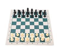 Agatige Portable Chess Set, PVC Travel Folding Pocket Chess Sets Family Mind Sharpening Educational with Storage Bag for Indoor Outdoor Play Relaxation