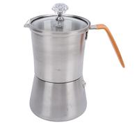 Agatige Pot à moka à verser à la main, machine à expresso et à café portative en acier inoxydable, machine à expresso sur cuisinière avec couvercle en verre et poignée pour café italien, (160ML)