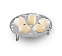Agatige Support à Vapeur en Acier Inoxydable, 20 Cm Grille de Cuisson à Pizza Ajourée Vapeur Plateau Rond Cuiseur Vapeur Rack avec Amovible Jambes pour Instant Pot Autocuiseur Panier Autocuiseur