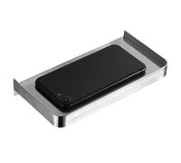 Agatige Support Mural pour téléphone de Salle de Bain, 185 x 90 mm, étagères murales flottantes en Acier Inoxydable, Support pour lingettes de Toilette, pour Salle de Bain, Cuisine, (Brossé)