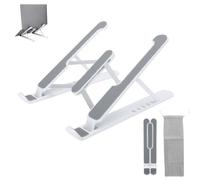 Agatige Support réglable pour Ordinateur Portable, Support Pliable pour Ordinateur Portable, Support de Refroidissement ventilé avec Fond en Silicone antidérapant pour Tablette de 11 à 17 (Blanche)