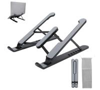 Agatige Support réglable pour Ordinateur Portable, Support Pliable pour Ordinateur Portable, Support de Refroidissement ventilé avec Fond en Silicone antidérapant pour Tablette de 11 à 17 (Noire)