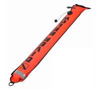 Agatige Surface Marker Buoy, 6FT High Visibility Inflatable Scuba Diving SMB Signal Tube with Reflective Strip Freediving Safety Sausage Float Accessory for Diver Underwater Sports, 15 * 180 (Rouge)