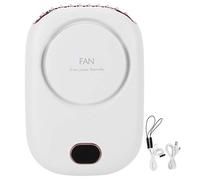 Agatige Ventilateur de cou sans lame, 3 vitesses, mains libres, affichage numérique, ventilateurs de taille rechargeables par USB avec lanière réglable pour courir, travailler, cuisiner (Blanche)