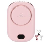 Agatige Ventilateur de cou sans lame, 3 vitesses, mains libres, affichage numérique, ventilateurs de taille rechargeables par USB avec lanière réglable pour courir, travailler, cuisiner (Rose)